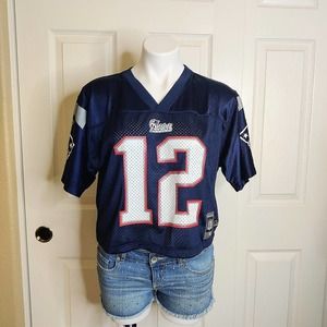 NFL New England Patriots Tom Brady #12 cropped jersey